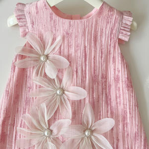 2025夏季新款韩版婴儿连衣裙女童休闲碎花连衣裙o领无袖可爱漂亮儿童长裙 - Product Image 2