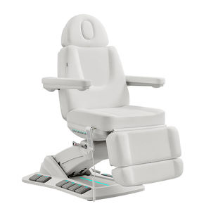 Desain baru putih kontrol kaki Salon pijat meja tidur 3 motor listrik Relcining putar Salon bulu mata tempat tidur kosmetik dengan lampu - Product Image 1