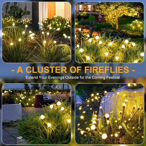 Balancement luciole <span class=keywords><strong>lampe</strong></span> paysage lumières jardin extérieur étanche feu d'artifice vacances lumière Starburst <span class=keywords><strong>solaire</strong></span> luciole lumière pour déco - Product Image 6