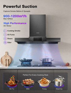 <span class=keywords><strong>Hotte</strong></span> murale électrique compacte HYUNDAI 520 mm, extracteur <span class=keywords><strong>de</strong></span> fumée <span class=keywords><strong>de</strong></span> <span class=keywords><strong>cuisine</strong></span> 650 m³/h, moteur BLDC, verre noir, commandes tactiles LED, pour hôtel - Product Image 6