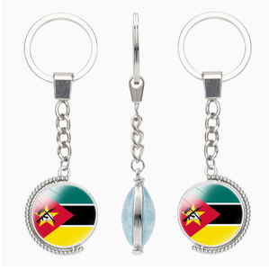 Vente en gros de porte-clés personnalisés à double face avec motifs de l'emblème national de Mauriciens et de divers pays européens - Product Image 4