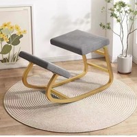 Tabouret d'ordinateur ergonomique pour le bureau à domicile, avec dossier, confortable pour les longues sessions, structure métallique, design moderne et minimaliste, pour enfants et étudiants