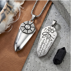 Yunnique – pendentif épée Tai Chi en acier inoxydable, design géométrique Yin Yang, collier unisexe, cadeau - Product Image 5