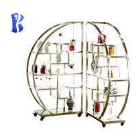 Meilleure vente d'usine grand support de buffet pour la décoration de fête de mariage restauration présentoir de nourriture multi-niveaux contremarches de dessert avec roue