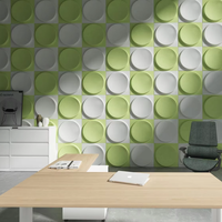 Panneau acoustique 3D rond en PET, panneau décoratif mural en fibre de polyester absorbant le son pour bureau et salle de réunion