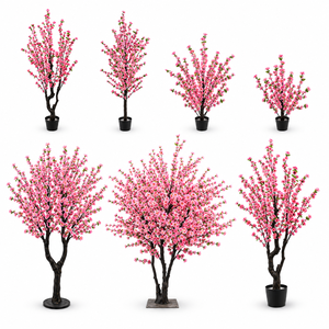 Árbol de Melocotón Artificial Realista, Planta Decorativa con Flores Rosadas, <span class=keywords><strong>en</strong></span> <span class=keywords><strong>Maceta</strong></span>, para Oficina, Vestíbulo, Comercio - Product Image 2