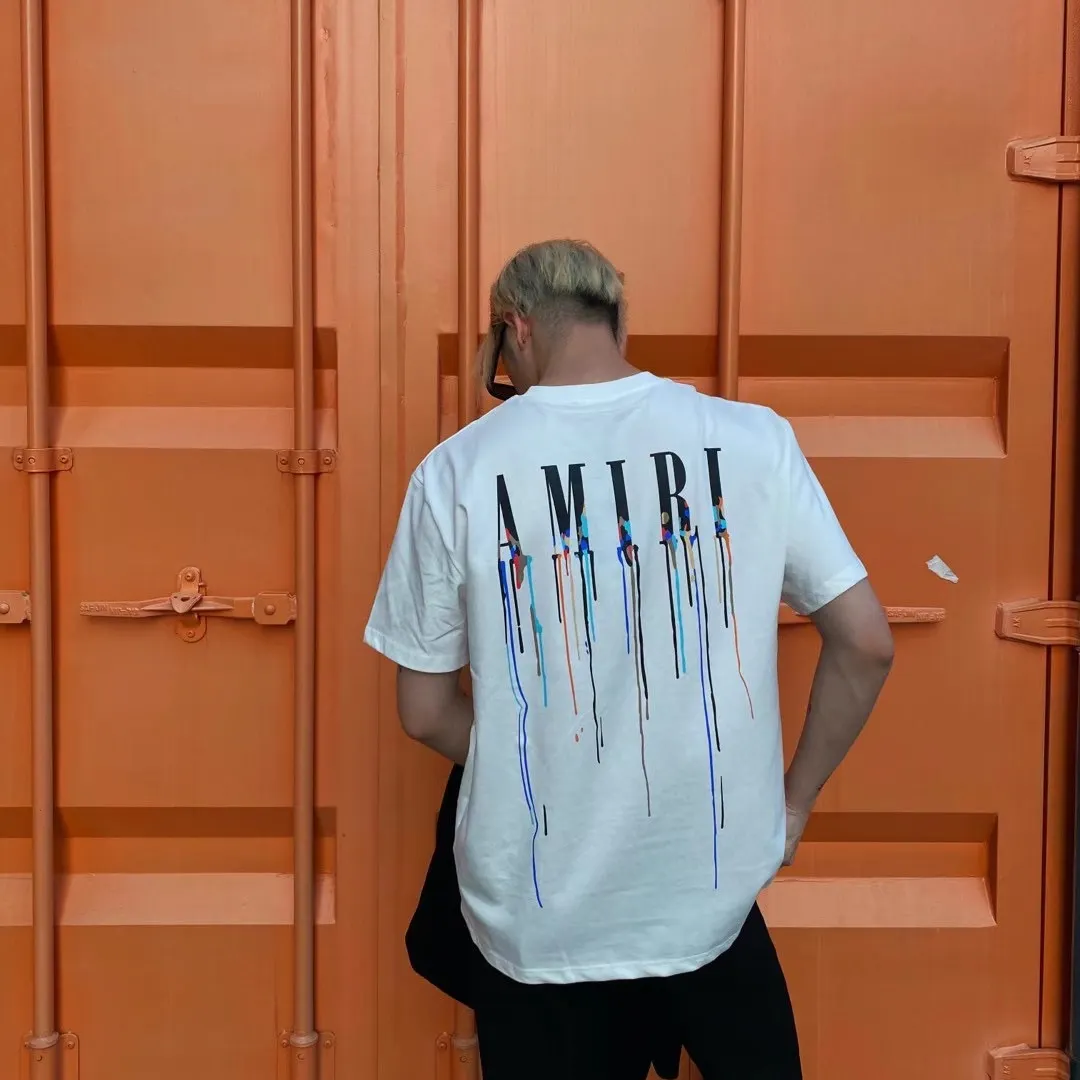 OEM yaz akış Choi mektubu baskılı erkek T gömlek yuvarlak boyun artı boyutu marka Unisex Tshirt gevşek yüksek sokak Top tee