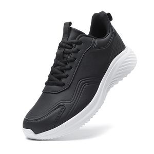 Water Resistant Synthetic Upper Lace Up Casual Walking <b>Shoes</b> Shock Absorbing Thick <b>Sole</b> Lightweight Daily Footwear - Product Image 5