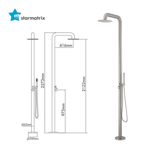 STARMATRIX SS1051 316 acier inoxydable inoxydable <span class=keywords><strong>douche</strong></span> <span class=keywords><strong>solaire</strong></span> pour <span class=keywords><strong>piscine</strong></span> <span class=keywords><strong>douche</strong></span> extérieure - Product Image 6