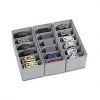 Lot de 3 organiseurs de ceintures pliables en tissu non tissé, 6 compartiments, rangement pour tiroir de placard, multi-usages pour ceintures, cravates, foulards, montres