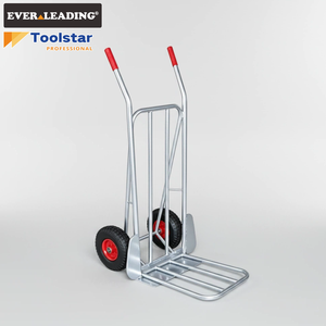 Carretilla de mano industrial de alta resistencia con doble manija, plataforma OEM, ruedas neumáticas de 10 pulgadas y rodamientos - Product Image 5