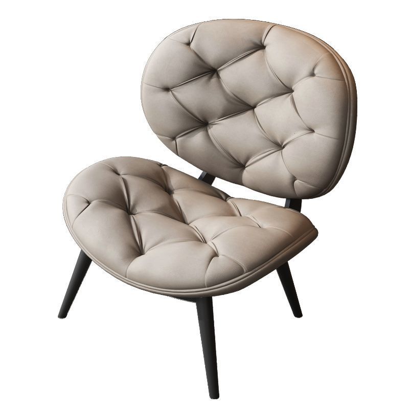 Chaise villa en cuir gris clair