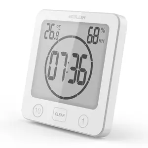 Baldr B0007 Hot Sale Douche Klok Met Countdown Timer Zuignappen Waterdichte Hygrometer Thermometer Douche Wandklok