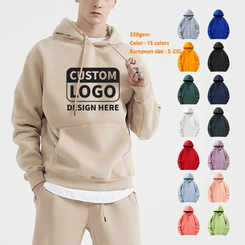 Cotton Printed Customized Hoodie High Quality Printing Custom Logo Sweatshirts Men Heavyweight Oversized Plus Size Men's Hoodies