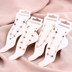 जोड़े स्टेनलेस स्टील के टखने महिला मोर नीले प्राकृतिक पत्थर के टखने के लिए महिलाओं के लिए भुगतान - Product Image 3