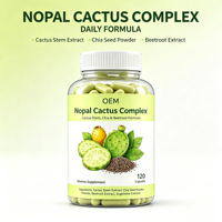Capsules de Complexe de Cactus Nopal en Gros OEM, Marque Privée, 120 Comprimés, Complément Alimentaire