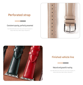 Bracelet de montre en cuir véritable ciré Upro pour Apple Watch Ultra 2 S10 S9 S8 49 mm 45 mm 44 mm 41 mm, bracelet en cuir de vachette vintage - Product Image 2