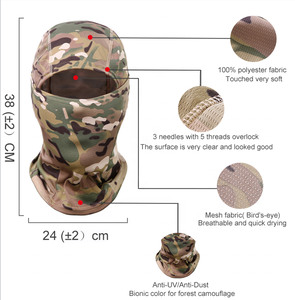 Stock Buntes Tarnmuster Voll gesichts schutz Outdoor Gute Qualität Sturmhaube - Product Image 2