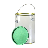 Boîte cylindrique en plastique PET de qualité alimentaire avec poignée portable, pour emballage cadeau, biscuits, ou comme boîte métallique en plastique