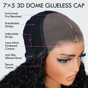 Pelo crudo vietnamita cuerpo suelto ondulado 7x5 precortado Gluless <span class=keywords><strong>C</strong></span> parte Peluca de encaje con cordón ajustable Peluca de cabello humano Natural - Product Image 4