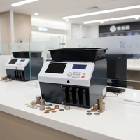 Trieur et compteur de pièces de monnaie à grande vitesse 600 pièces/min, 4 compartiments, avec écran LCD, trémie de 500-600 pièces et détection de contrefaçon