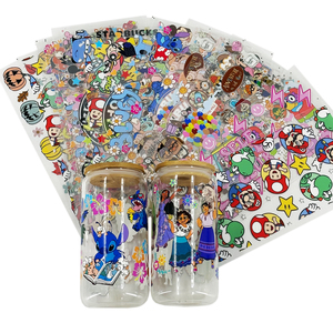 Transferencia para Vaso al por Mayor, No Requiere Calor, Resistente al Agua, Transferencias Envolventes UV DTF para Taza de 16 oz, Etiqueta Adhesiva de Flores para Taza de Café - Product Image 1