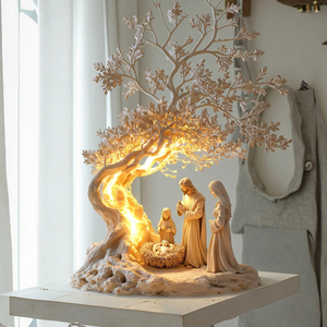 Décoration de bureau, statues familiales, arbre de vie, nouveau-né, décoration de bureau en acrylique, pendentif de Noël - Product Image 5