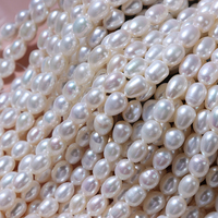 Perles d'eau douce de riz véritable Perles en vrac naturelles de 6mm Perles de riz d'eau douce