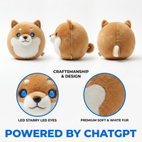 Peluche électronique Shiba Inu ChatGPT, jouet vocal interactif avec LED à changement de rythme, personnalisable, unisexe, usage quotidien, Cuteyeah AL170