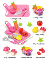 Ensemble de cuisine pour enfants avec fruits et légumes à découper, planche à découper, couteau de sécurité pour enfant, panier de rangement, jeu de rôle, cadeau