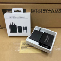 T4510 Adaptateur de voyage PD Câble de chargeur Type C 45W USB C T4511 USB C Adaptateur secteur EU UK Plug Block 45W Adaptateur pour Samsung S24