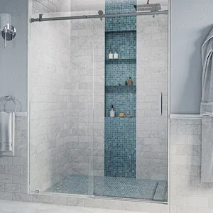 10 mm baignoire frameless simple coulissantes portes de douche en verre de salle de bains