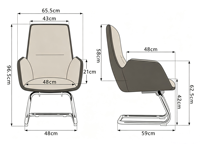 Chaise de direction ergonomique confortable à hauteur réglable en cuir PU pivotante, idéale pour le bureau à domicile et les bureaux professionnels