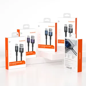 Toocki alta tecnología aleación de aluminio QC3.0 carga rápida USB a tipo 3A Cable de datos de carga rápida con 0,5 M 1M 2M 3M Cable