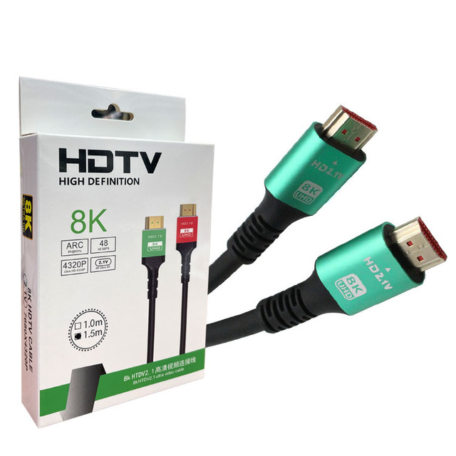 Ultra HD 60Hz HDTV HDMI Cable Ethernet 4K/8K 2.1v 1M/1.5M/2M/3M/5M/10M/15M/20M Meter Speakers Monitors Comes Box Packaging