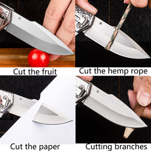 Cuchillo Plegable Táctico de Bolsillo, Hoja de Acero Inoxidable OEM, Mango de Madera, para Caza, Supervivencia, Camping, EDC - Product Image 3