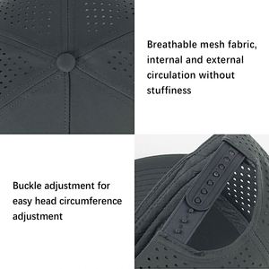 Custom Logo Men Laser Cut Hole Perforated Performance 6 Panel Golf <b>Hat</b>,Waterproof Sport Baseball Cap,5 Panel Cap - Product Image 5