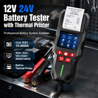 Testeur de batterie 12V 24V avec imprimante thermique, testeur CCA, analyseur de batterie pour voiture, camion, moto, AGM, GEL, EFB, Lithium