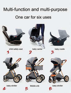 Passeggino di <span class=keywords><strong>lusso</strong></span> ad alta vista 3 in 1 carrozzina per bambini facile pieghevole adatto per bambini 0-3 anni - Product Image 2
