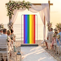 Toile de fond personnalisée à motif arc-en-ciel, idéale pour les décorations de cérémonies spéciales, les célébrations en intérieur et les expositions en studio de festival