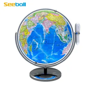 Seeball 32Cm Intelligente Stem Lezing Globe Voor Plezier Leren Geografie En Huisdecoratie Kristallen Oppervlak Van Desktop Globe
