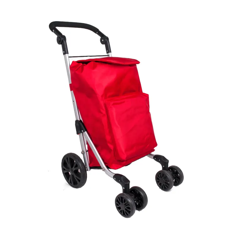 2024 Nieuwste Spanje Land Draagbare Aluminium Winkelen Trolley Prijs Met 4 Wiel