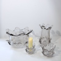Collection de verres sculptés transparents Ocean Reef, vase à fleurs et bols de rangement faits à la main, kit de décoration d'intérieur de luxe