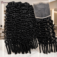 Extensions de cheveux humains Remy bruts non traités bouclés en vrac de Birmanie, tissage double à la machine, pour tresses afro bohèmes et cheveux crépus