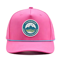 Gorra de Béisbol Deportiva de Poliéster Impermeable con Logotipo de PVC, de Secado Rápido, Unisex, Nueva Moda, con Cuerda Perforada con Corte Láser