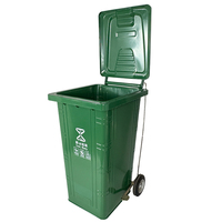 Poubelle sur pied pour assainissement municipal métal galvanisé vert 240L poubelle d'extérieur recyclage poubelle pour assainissement municipal