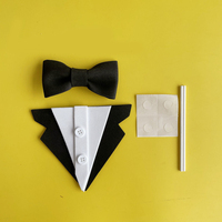 Accesorios para hornear artículos hombre serie pastel Topper Caballero señor pajarita negra traje de negocios papá Día del Padre decoración de la torta