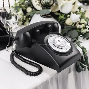 Black Color Wedding Retro Wired Telephone Audio Guestbook Guest Book Phone Antique Vintage Decoration