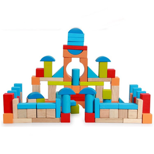 HY Blocchi di Costruzione in <span class=keywords><strong>Legno</strong></span> Massiccio, 100 Pezzi, Gioco Educativo Digitale per Bambini di 2-3-4 Anni - Product Image 2