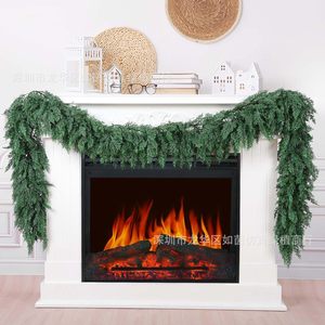 Guirnalda Navideña Artificial de Pino y Ciprés Ruyin, Decoración para Chimenea, 2 Metros, Adorno Verde para Decoración Navideña del Hogar - Product Image 1